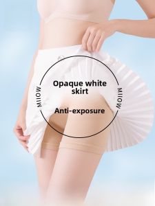 Miiow | High Waist Safety Pants Womens New 2025 Invisible Bottoming Underwear Anti-Light Walking Cat Person White Skirt Exclusive