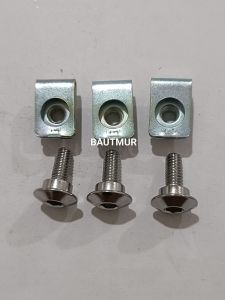 Baut Spakbor/ Baut Hungger Motor Honda Matic Baut 10/6mm + Klip M6 ( Paket 3 set)