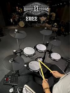 "Real Drum Feel Portable Foldable Electric Drum Set for Home & Outdoor Use Connectable to Headphones & Speakers Professional Grade for Adults Children Men Women Beginners Featuring 20 Drum Kits 120 Sounds and Built-in Metronome"