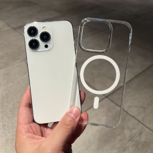 Ultra-Thin High-End MagSafe Wireless Charging Phone Case for iPhone 14 pro Full Cover Hard Shell Transparent Mens Womens Simple Fashion