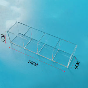 Acrylic Storage Box Multi-Compartment Dustproof Organizer Clear Square Display Case Pen Holder Business Supplies