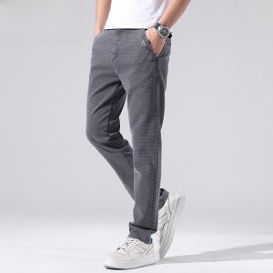 HENGYUANXIANG | กางเกงขายาวทรงตรงเอวยางยืดสำหรับผู้ชาย ทรงสตรีท ทรงตรง เอวกลาง กางเกงขายาวลำลองสำหรับผู้ชาย สไตล์ใหม่ ฤดูใบไม้ผลิและฤดูใบไม้ร่วง