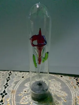 Hiasan dekorasi antik miniatur bunga tulip bahan kristal warna