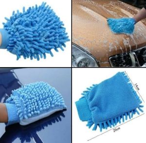 Sarung Tangan Microfiber Cuci Motor Mobil Spons Cendol Wash Mitt Kain Lap Pembersih 2 Sisi