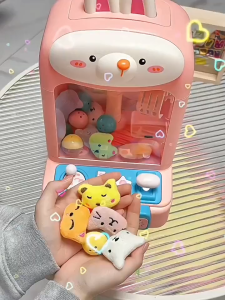 Large Size Toy Crane Machine with music and lights Birthday Gift for Girls Home Use Childrens Toy Toy Crane Machine Toy Crane