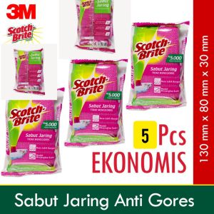 3M SCortch-Brite Sabun jaring Anti gores. efektif membersihkan alat makan apa pun