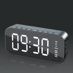 Large LED Screen LED Mirror Screen Alarm Clock Portable Dual Alarm Digital Clock Smart Digital Display FM Radio Clock Student