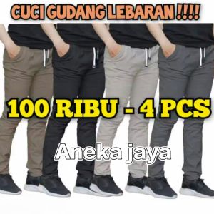 [ promo spesial hemat 3 PCS ] celana panjang Chino dewasa ready size 27-40 chinos jumbo murah