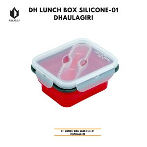 Dhaulagiri lunch box silicone 01 - kotak makan dhaulagiri portable - free sendok garpu - tahan bocor - tempat makan