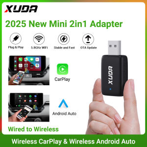 XUDA New Mini wired to wireless CarPlay & Android Auto 2in1 adapter is suitable for 99% of original cars with wired carplay/auto