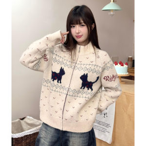 RickyisClown | Couples Knit Sweater with Cat Fair Isle Pattern Fall/Winter