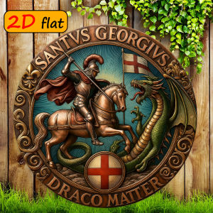 CIFbuy | Iron Plate Aluminum Board Wall Art Metal Home Decor Round 20x20 cm Dragon Design Indoor Outdoor Wall Sign for Study Dining Ro