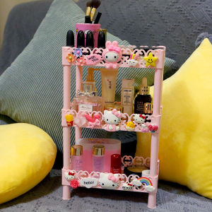 Cute Kitchen Bathroom Plastic Storage Rack Multi-layer Mini Triangle Organizer Shelf Display for Cosmetics Personal Care Items