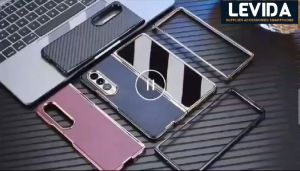 Case Leather List Gold Luxury Cover Case Samsung Z Fold 5 Samsung Z Fold 4 Samsung Z Fold 3  Samsung Z Fold 6 Samsung Z Fold 7