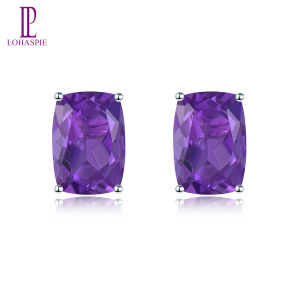 Natural Genuine Amethyst Peridot Chrome Diopside Cute Real 925 Silver Stud Earrings for Women