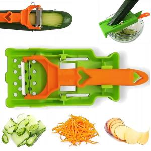 Multi Functional Fruit Vegetable Peeler 2-in-1 Fruit Slicer & Onion Chopper Tool Strips Steel Easy To Clean Kitchen Peeling Tool