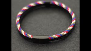 Unique Men Bracelet Bangle A Grade String Stainless Steel Detachable Magnet Buckle Bohemia Bicolor Rope Braslet Nautical Braclet