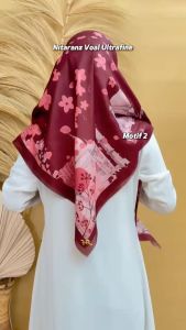 Hijab Segiempat Voal Ultrafine Series Taj Mahal Lasercut Premium Uk 115 x 115 Free Box (Nitaranz)