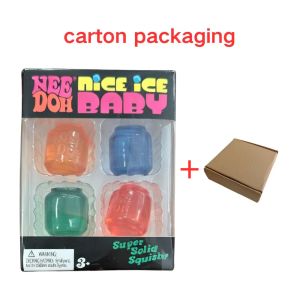 Needoh Mini 4 Pack Blind Box Nice Cube Sensory Toys Stress Pinching Relieving Puzzle Solving Venting Children Festival Gifts