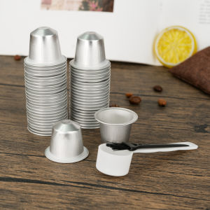 Ly Cà Phê Rỗng Có Nắp Đậy Bằng Nhôm Tương Thích Với Viên Cà Phê Chính Hãng Nespresso Có Miếng Dán Cói Bộ Lọc Cà Phê Bởi Dalinwell