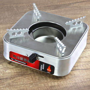 Portable Solid Alcohol Stove Stainless Steel Outdoor Camping Windproof Hot Pot Equipment Set for Hotel Dormitory