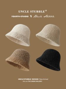 Gentle Cute Dome Bucket Hat Export South Korea Dongdaemun Cashmere Bucket Hat Heattech Bucket Hat Table Lamp Cap Female