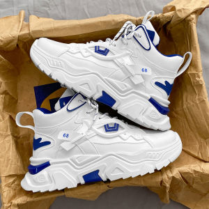 High-Top Mens Shoes 2025 New Winter Leather Surface Versatile Casual Sports Thick Bottom Heightening Dad Trendy Shoes