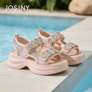 Josiny | Comfortable Thick Soled Sparkly Sandals Women