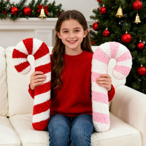 Exquisite Christmas Crutch Plush Toys Christmas Festive Atmosphere Soft Decoration Decorative Ornaments Festival Gift For Friend