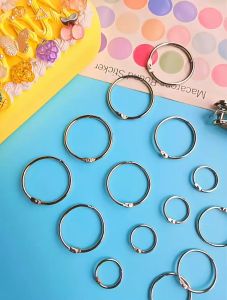 MD-A122 Ring Binder Scrapbook Uk 20-25MM Ring Bulat Buka Tutup Binder Ring Gantungan Kunci Pengait