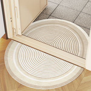 VIKAMA Wabi-Sabi Style Semi-Circular Welcome Doormat Non-Slip Dust Removal Entry Mat Indoor and Outdoor Carpet Home Decoration