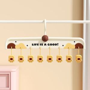 ตู้เสื้อผ้าแบบมีตะขอหลายช่องสำหรับแห้งในหอพักนักเรียน คอลเลกชั่นฤดูร้อน 2024 ของ Little Duck Brand ช่วยป้องกันการหลุดร่วง