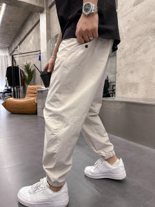 กางเกงขายาวทรงตรงเอวกลางสำหรับผู้ชาย ทรงหลวม ทรงลำลอง ทรงขากระบอกเล็ก ทรงลำลอง สีสันสดใส ฤดูใบไม้ผลิและฤดูร้อน