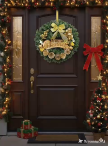 VÒNG NGUYỆT QUẾ LỚN 50CM SANG TRỌNG XINH XẮN PHỤ KIỆN DECOR TRANG TRÍ CÂY THÔNG NOEL NGÀY LỄ GIÁNG SINH Y ẢNH