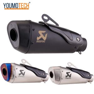 2 inches Inlet Universal Motorcycle Exhaust Muffler Pipe Escape Modify Moto Tailpipe End PIPE Carbon Fiber V4 Canister Tail Pipe For R6 r25 GSX-S1000 K8 K9 tnt600 BJ600 KEVO 500X kymco SYM ADV350 etc