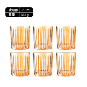 แก้วเหล้าวิสกี้ลายทางแนววินเทจสไตล์ยุโรปชุดเก็บที่วางแก้วแก้วน้ำแบบแก้วใช้ในบ้านแก้วเบียร์สไตล์ตะวันตกหรูหราเบาๆ