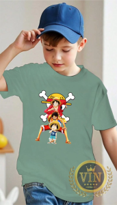 KAOS DISTRO ANAK-ANAK COWOK/CEWEK BUAT USIA 4 SAMPAI 10 TAHUN SABLON DIGITAL PRINT/ONE PIECE 56