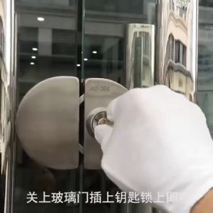 Berlaku 304 Stainless Steel 10/12mm Kaca Pintu Kunci Rotary Knob Buka / Tutup Push Sliding Gate Lock