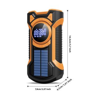 Đài Phát Thanh Khẩn Cấp Năng Lượng Mặt Trời 5000mAh Tích Hợp Đèn LED Bluetooth Đèn Pin Máy Phát Sóng FM AM NOAA Sạc Dự Phòng Di Động