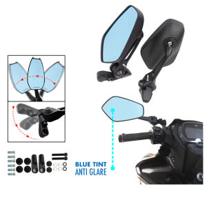 Side Mirror for Motorcycle Street King Anti-glare Street King Adjustable Blue Lens Made IN Thailand