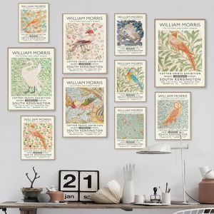 Swan Owl Bird Leaf Flower William Morris Wall Art Canvas Painting Nordic Posters And Prints Wall Pictures For Living Room Decor
