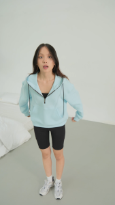 Áo Hoodie Nữ Couple TX Thun 2 Da Dây Kéo Form Oversize Boxy WHO 2026