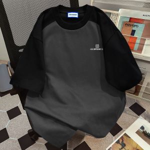 American Retro Short Sleeve T-Shirt Mens Loose Basic Style round Neck Half Sleeve Cotton Casual Shirt Youth Summer Fashion