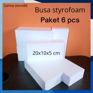 Busa Styrofoam 5x10x20 Cm / Gagang Gabus Buket / Gagang Buket / Busa Kering / Paket 6 Pcs