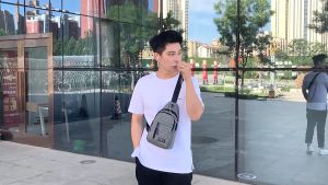DM Men Classy Fashion Premium Canvas Large Capacity Multi Pocket Casual Travel Outing Sling Bag Crossbody Bag Shoulder Chest Bag Handbag