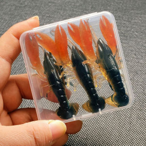 3Pcs/Box 8cm Crawfish Shrimp Claw Bait Soft Bait with Hook for saltwater/freshwater fishing artificial bait