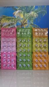 แพยางเป่าลมแบบหลุม+หมอน  A0872 สีส้ม  สีชมพู  สีเขียว