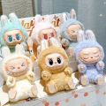 100% Authentic] Bubble Labubu Mart Heartbeat Macaron 2nd Generation Sitting Party Vinyl Face Plush Doll Toy. 