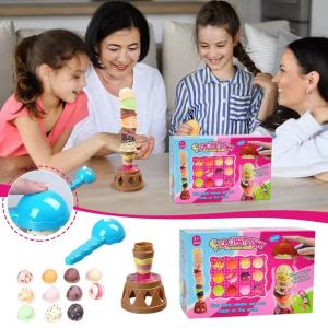 Ice Cream Game Ice Cream Play Set Sweet Treats Ice Cream Toy Dessert Ice Cream Tower Balancing Game