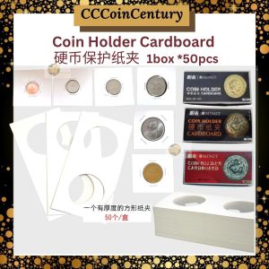MINGT 50pcs Coin Holder Protector Cardboad Coin Souvenir Collection Syiling Kadbod Koleksi